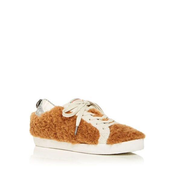 KURT GEIGER Womens Brown Glitter Lexi Round Toe Platform Athletic Sneakers 35 - Picture 1 of 4